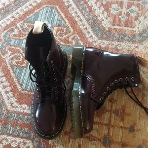 Doc Martens 8 Eye Lace up Boot in Dark Cherry